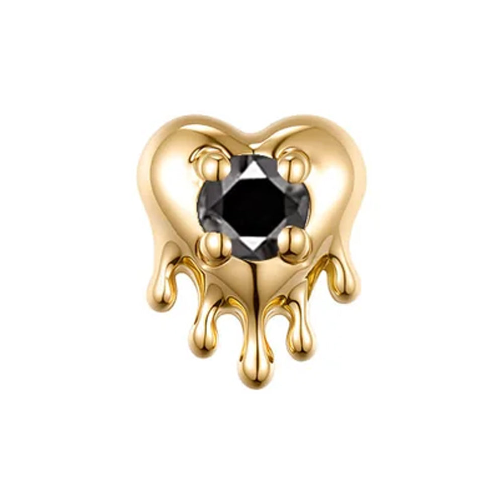 threadless: Melting Heart End in Gold with Genuine Gemstone