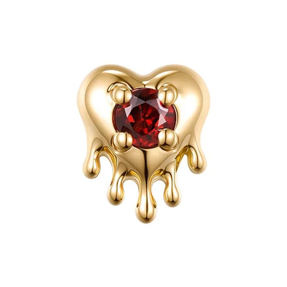 threadless: Melting Heart End in Gold with Genuine Gemstone