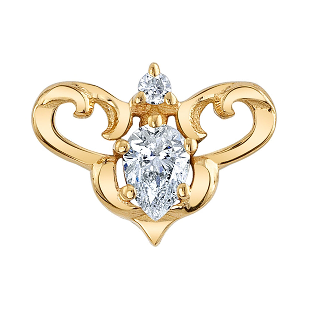 "More Than Yesterday" Threaded End in Gold & Platinum with White CZ's
