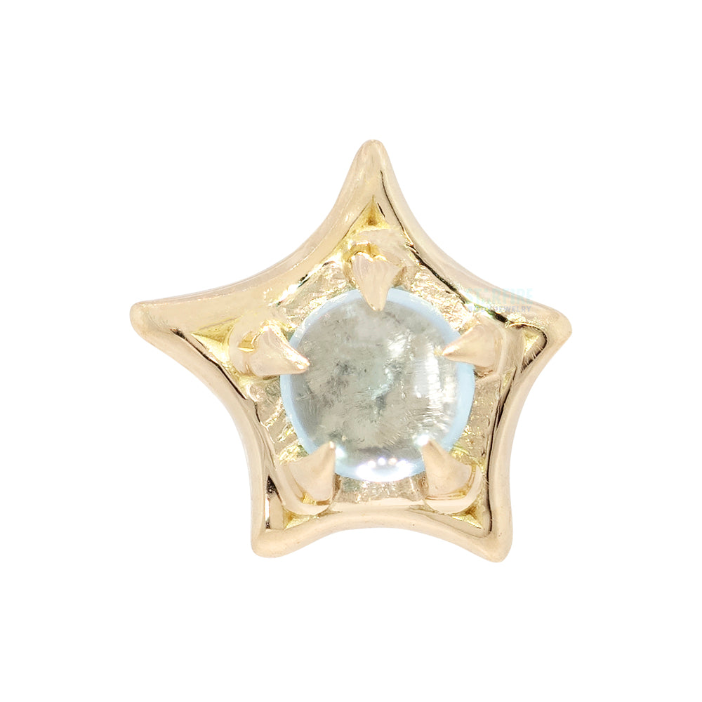 threadless: Five Point Star End in Gold with Topaz Cabochon