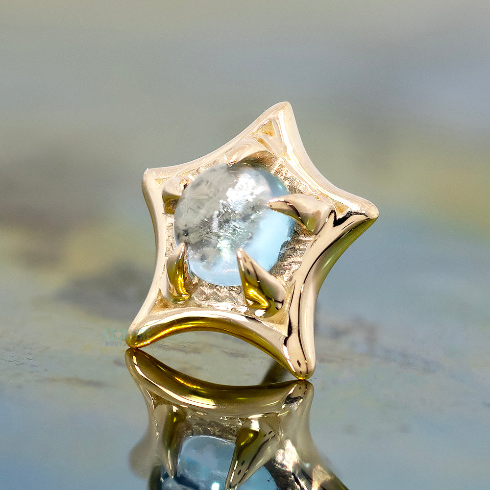 threadless: Five Point Star End in Gold with Topaz Cabochon