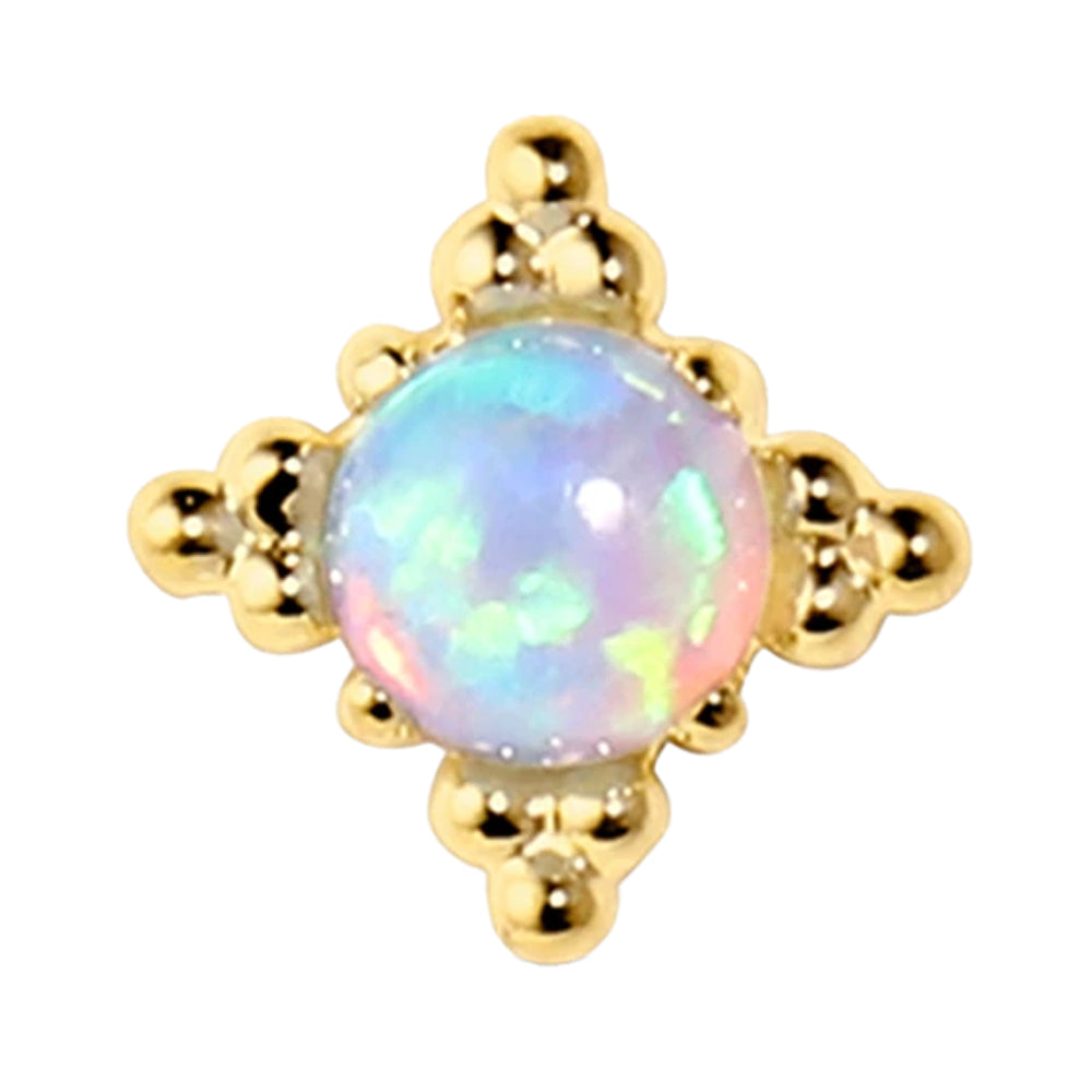 threadless: “Mamma Mia” with Opal Cabochon End in Gold