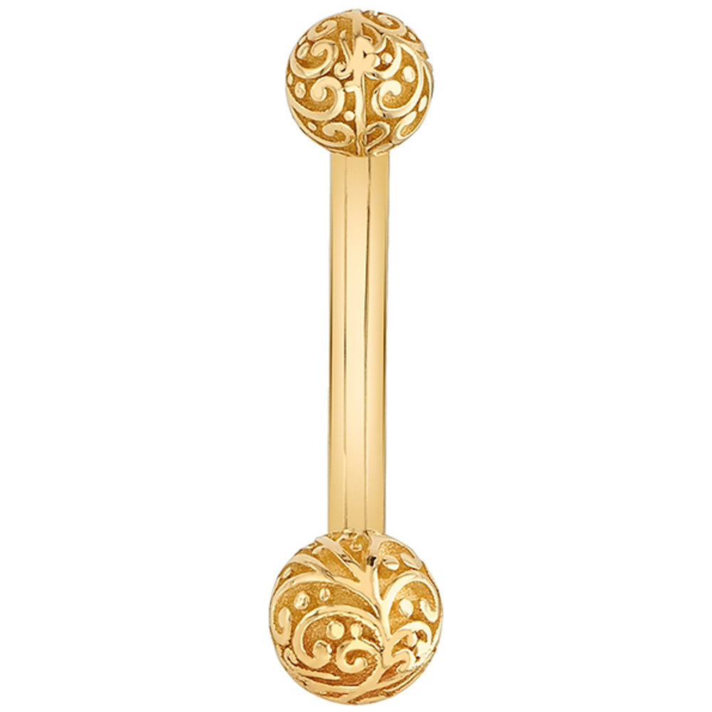 Filigree Navel Curve in Gold & Platinum