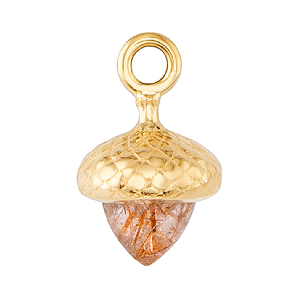 "The Giving Tree" Charm in Gold & Platinum with Copper Rutilated Quartz
