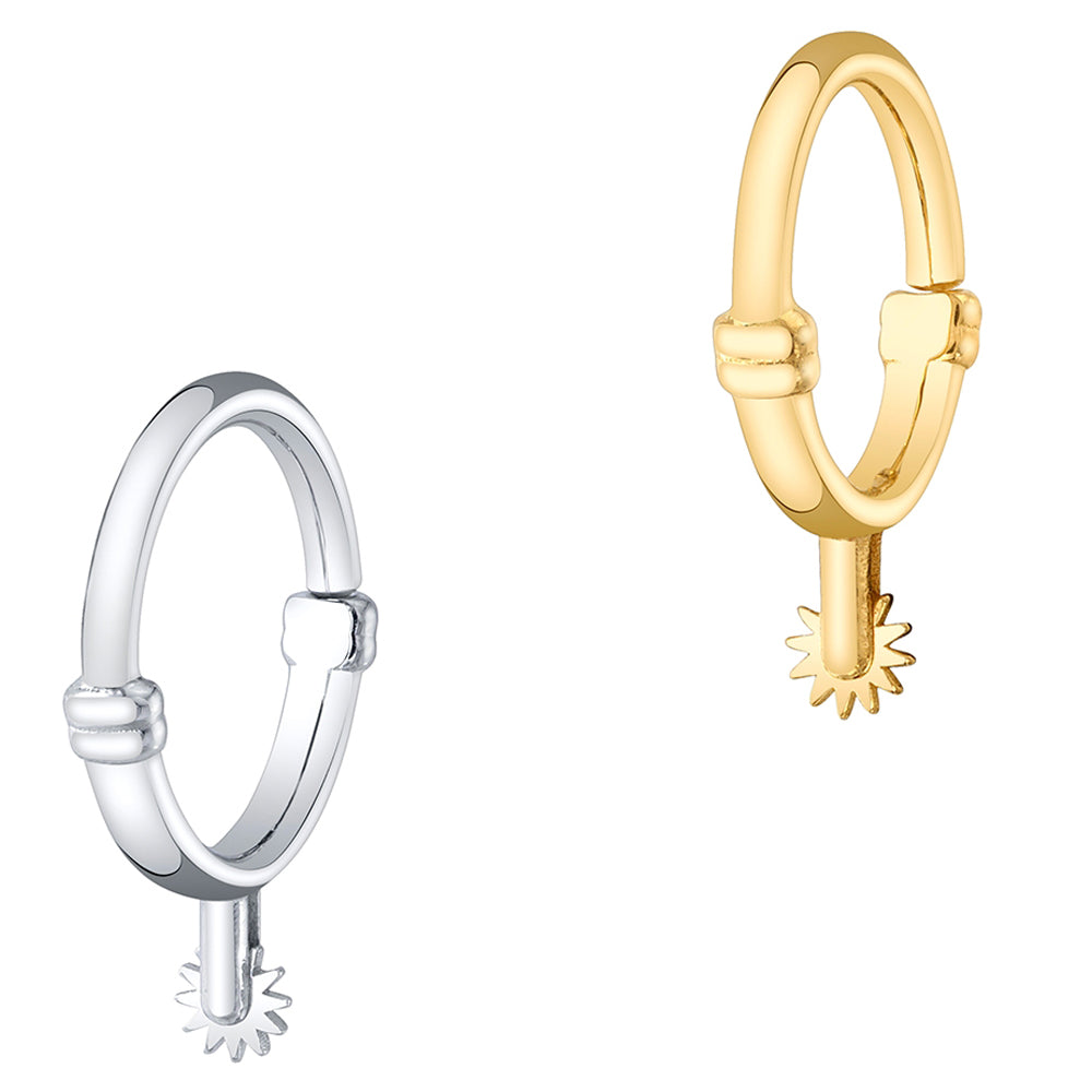 "Spurred On" Seam Ring in Gold & Platinum