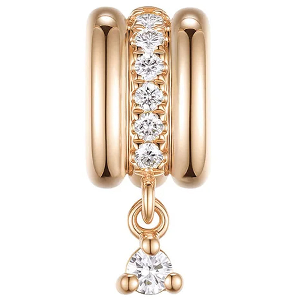 threadless: "Kate" End with Dangle in Gold with Diamonds