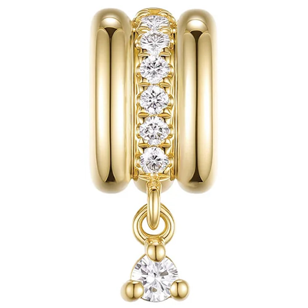 threadless: "Kate" End with Dangle in Gold with Diamonds