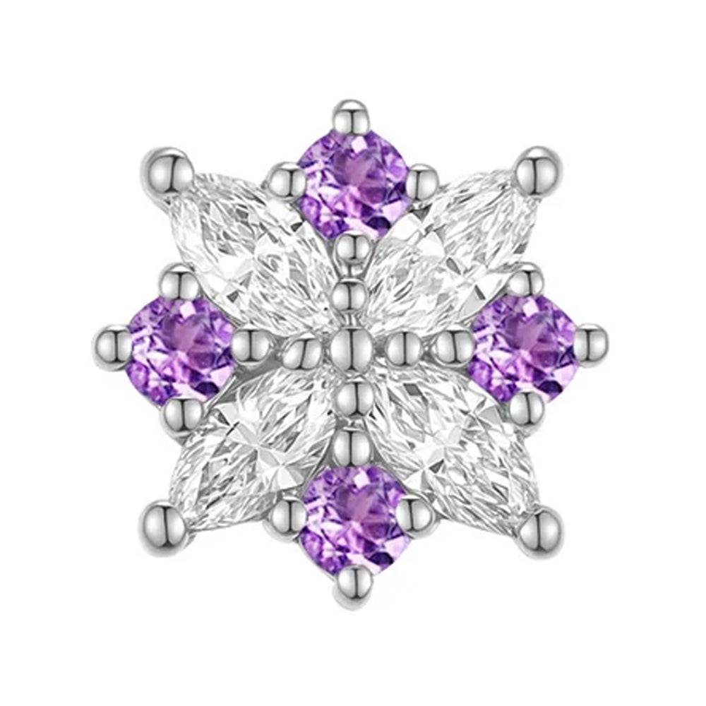threadless: "Idris" End in Gold with Diamond & Amethyst
