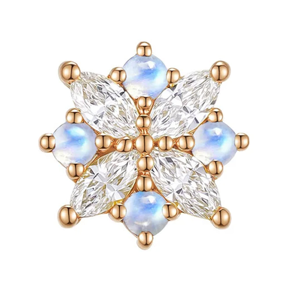 threadless: "Idris" End in Gold with Diamond & Moonstones