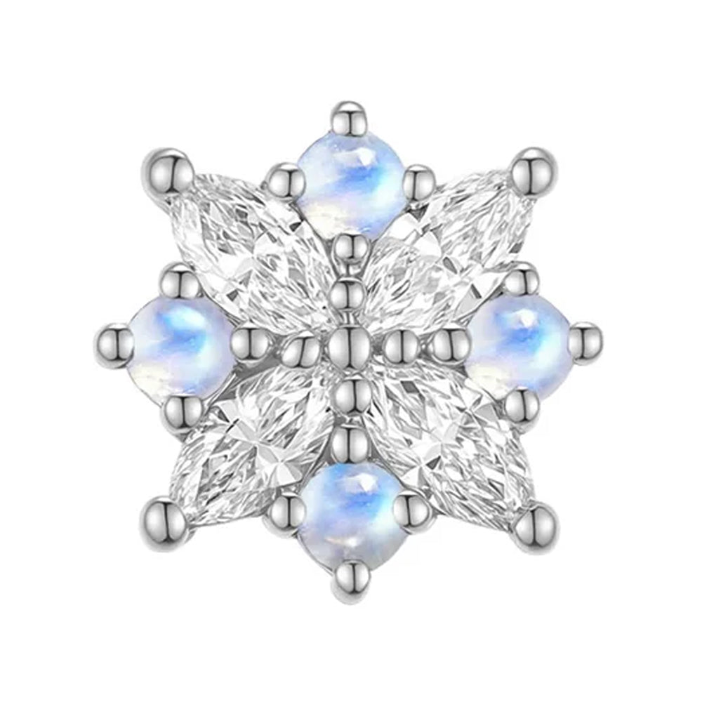 threadless: "Idris" End in Gold with Diamond & Moonstones