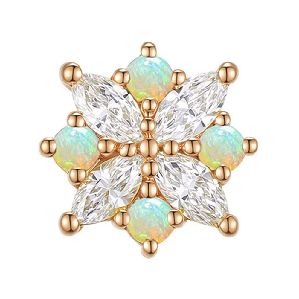 threadless: "Idris" End in Gold with Diamond & Opals