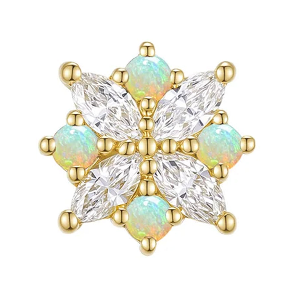 threadless: "Idris" End in Gold with Diamond & Opals
