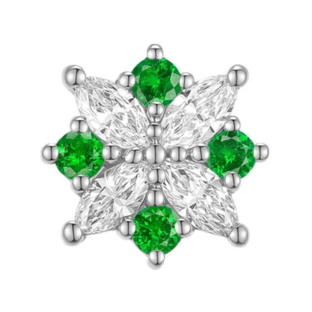 threadless: "Idris" End in Gold with Diamond & Tsavorite Garnets