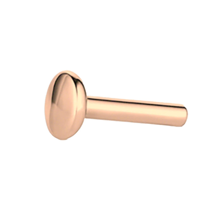 Gold Threaded Flatback / Labret Post / Straight Barbell End with Fixed Disk