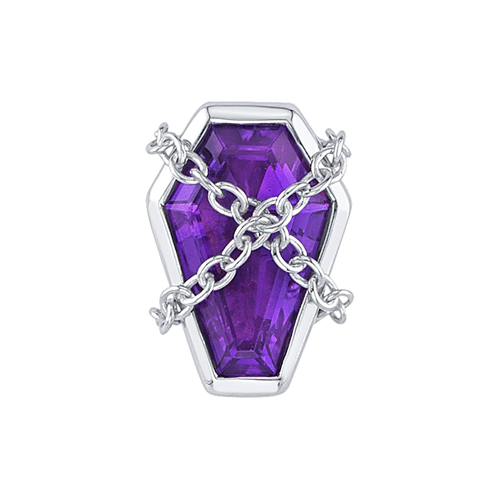 "Lestat" Threaded End in Gold & Platinum with Amethyst