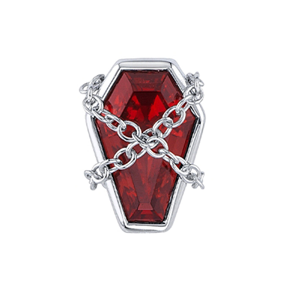 "Lestat" Threaded End in Gold & Platinum with Garnet