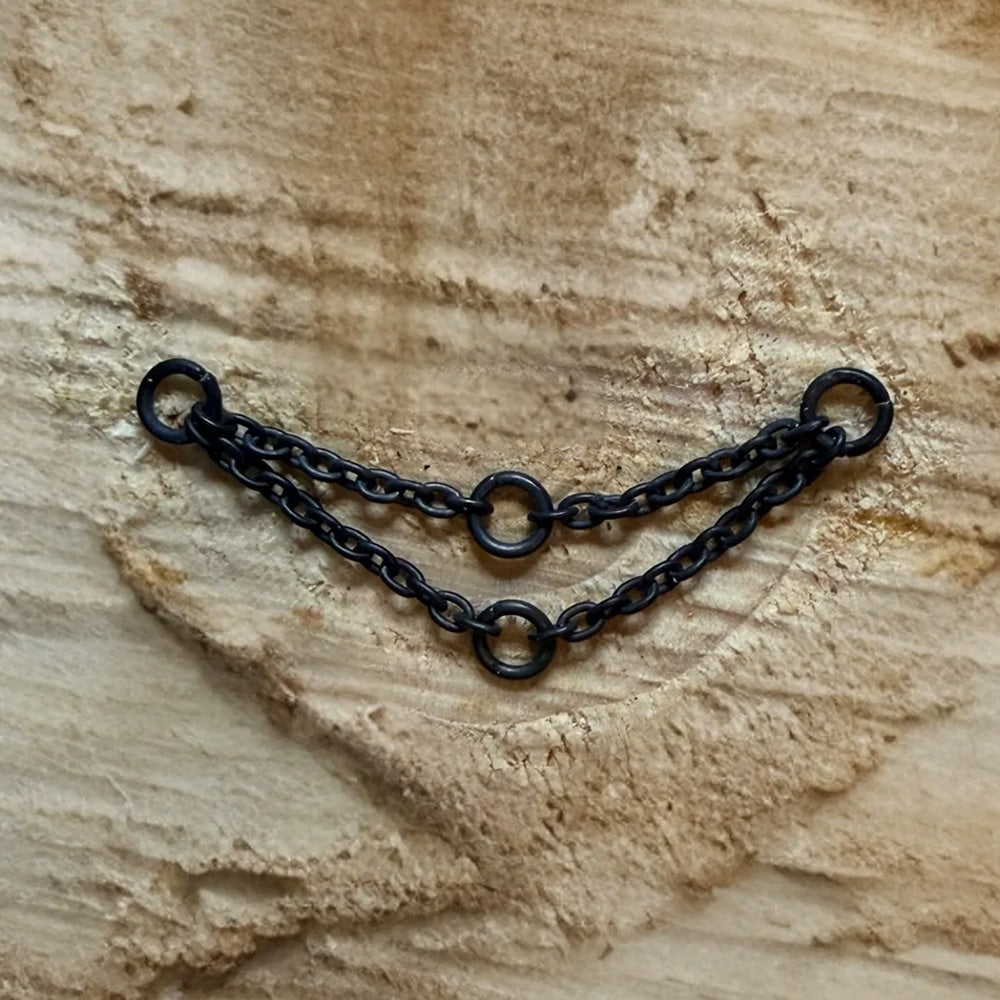 Matte Double Suspended Chain Attachment in Black Niobium