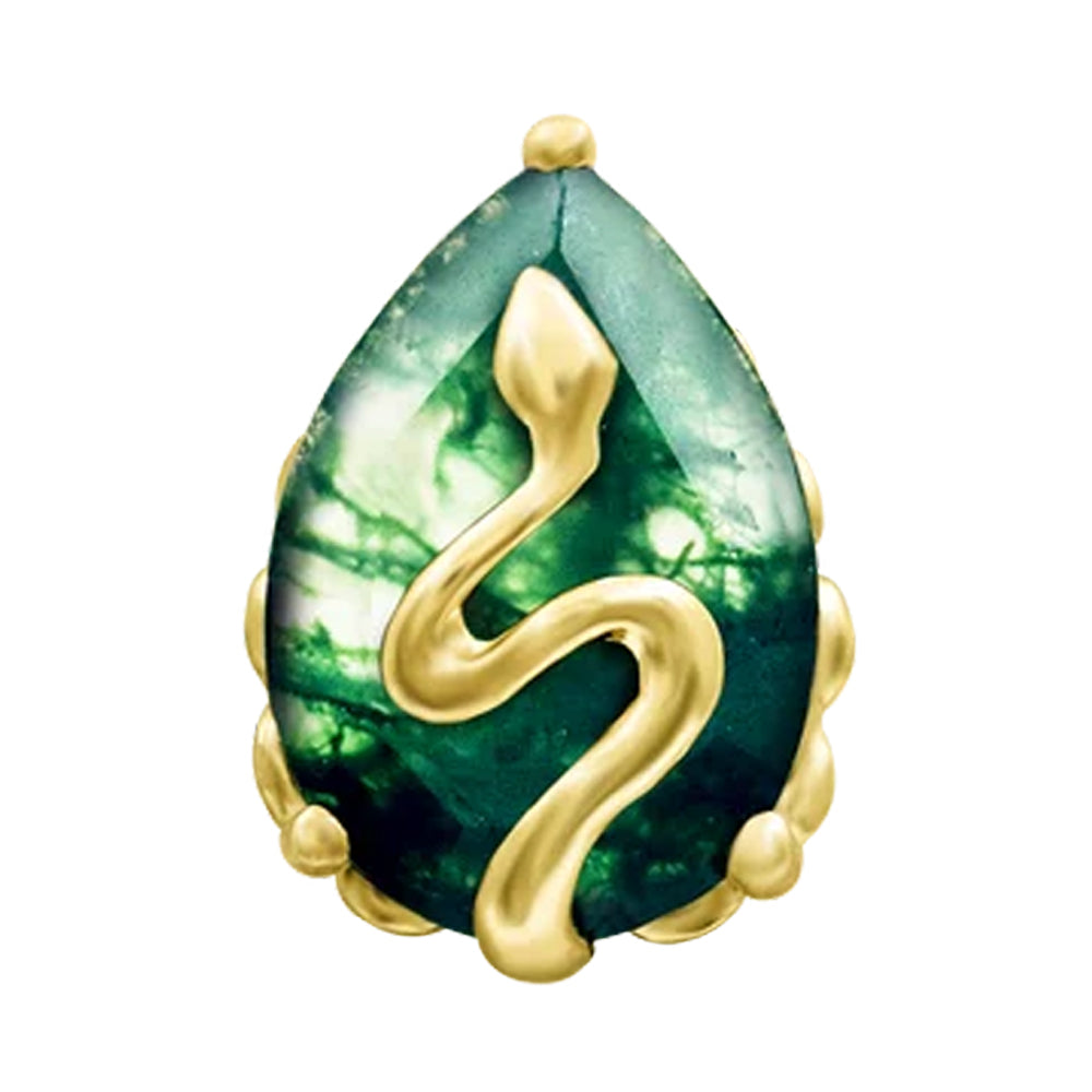 threadless: "Hecate" End in Gold with Moss Agate