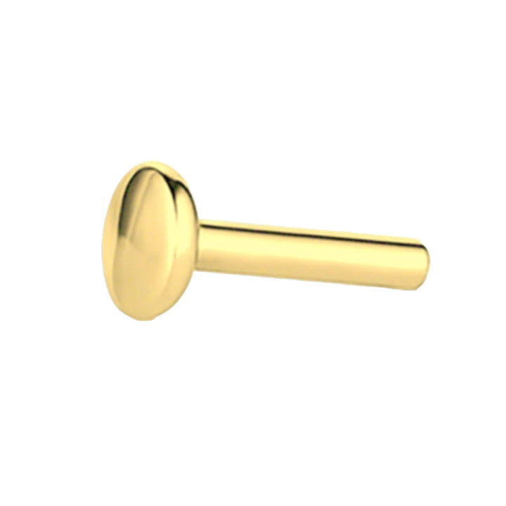 threadless: Gold Flatback / Labret Post / Straight Barbell End with Fixed Disk
