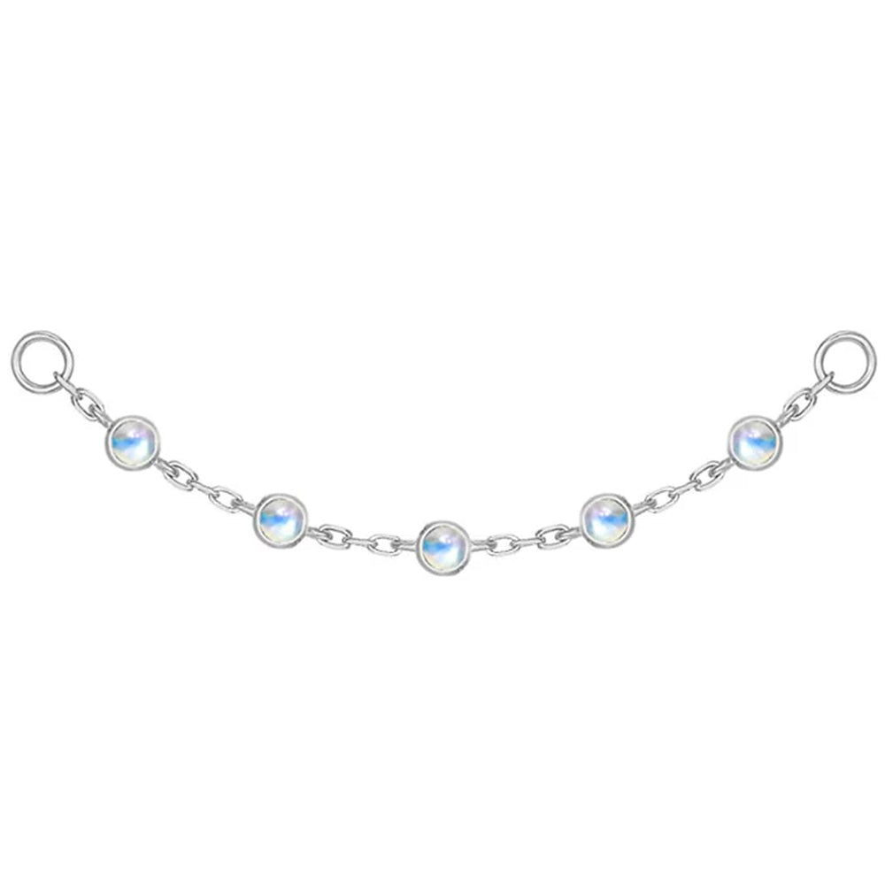 "Station" Chain Attachment with Moonstones