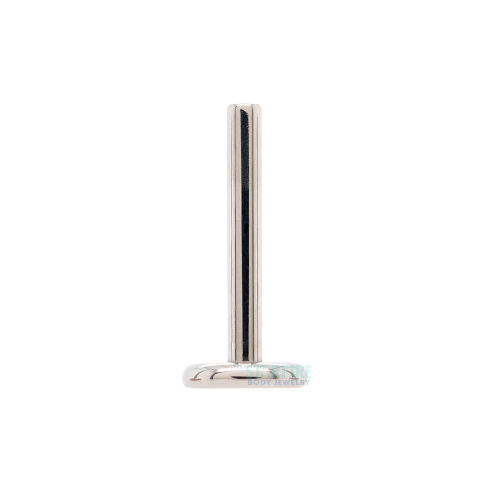 Titanium Threaded Flatback / Labret Post / Straight Barbell End with Fixed Disk - High Polish