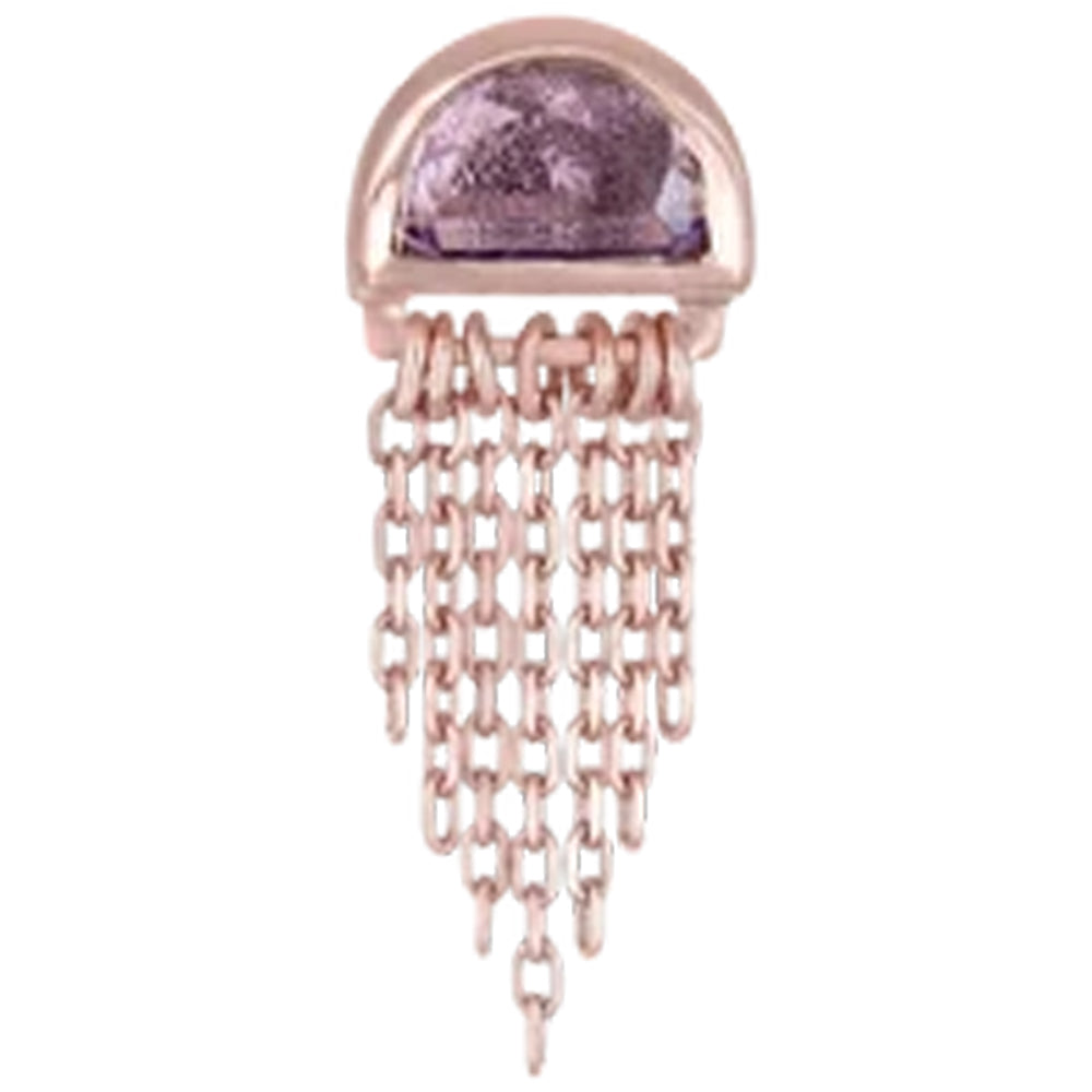 threadless: "Moonjelly" End with Chains in Gold With Natural Gemstone