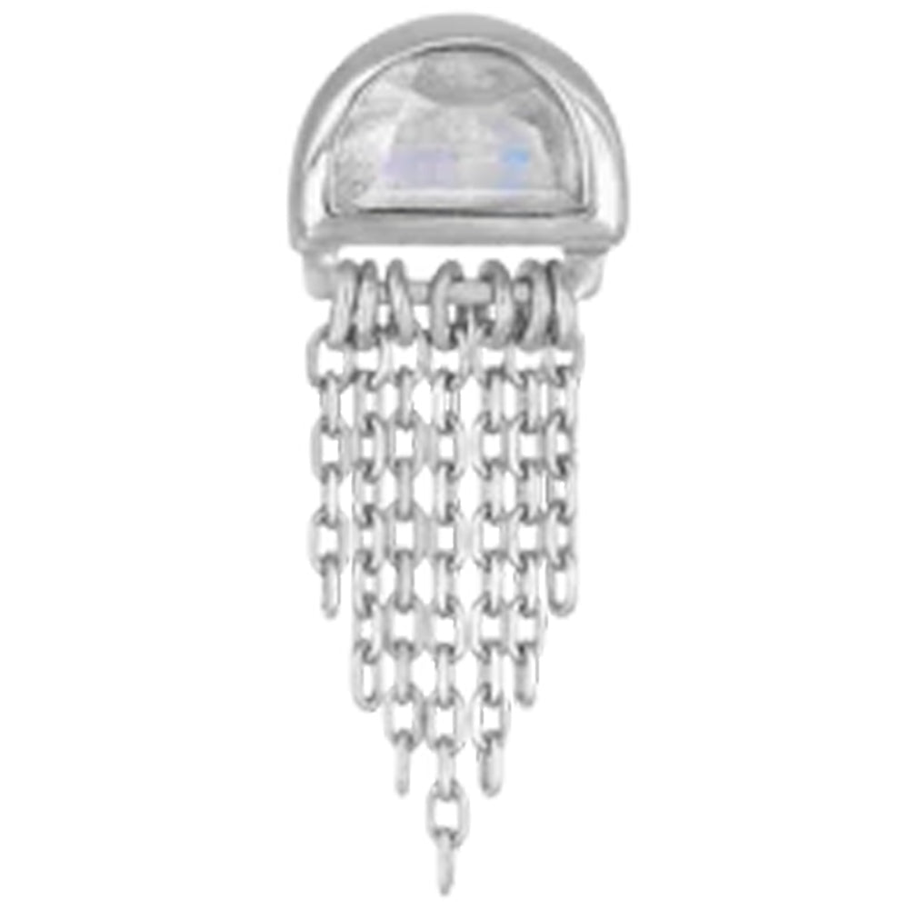 threadless: "Moonjelly" End with Chains in Gold With Natural Gemstone