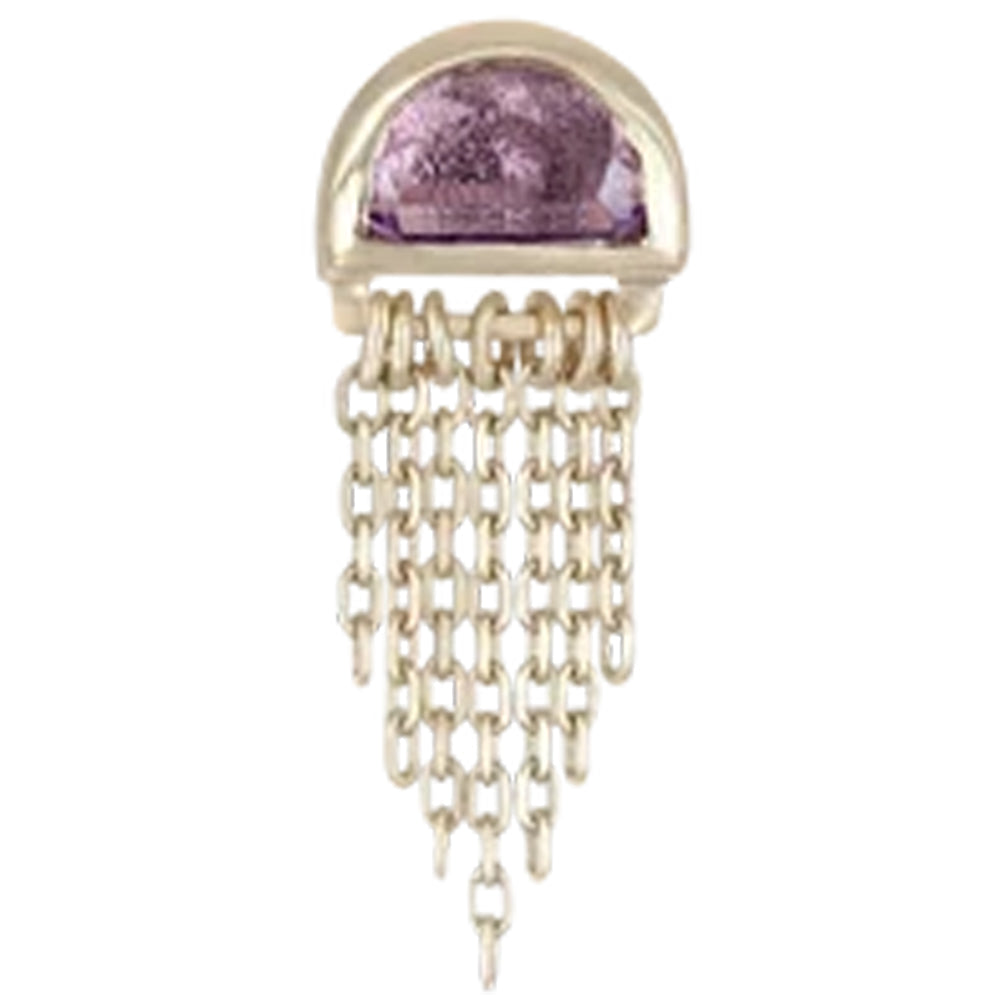 threadless: "Moonjelly" End with Chains in Gold With Natural Gemstone
