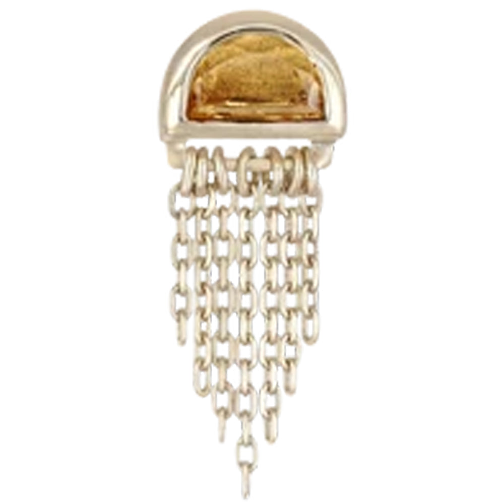 threadless: "Moonjelly" End with Chains in Gold With Natural Gemstone