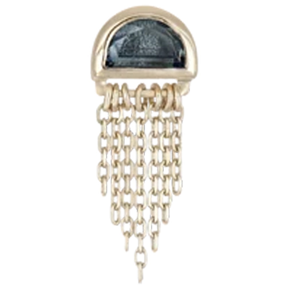 threadless: "Moonjelly" End with Chains in Gold With Natural Gemstone