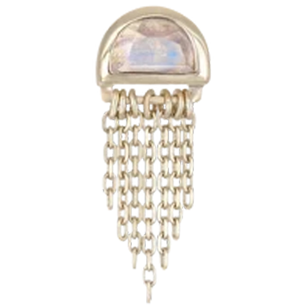 threadless: "Moonjelly" End with Chains in Gold With Natural Gemstone
