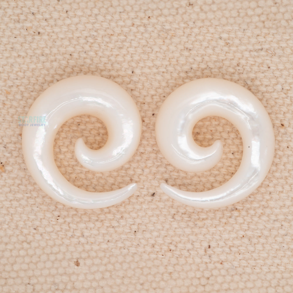 Mother of Pearl Spirals - (2 ga.)