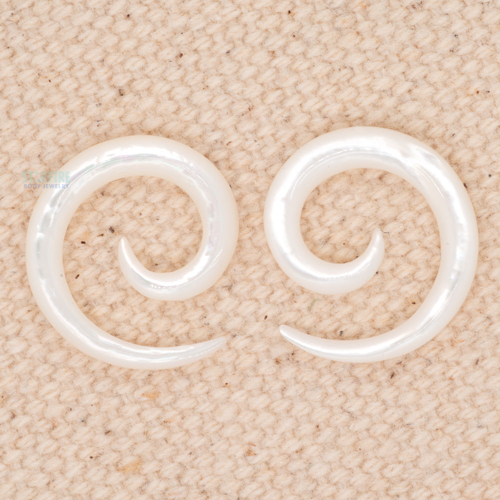 Mother of Pearl Spirals - (10 ga.)