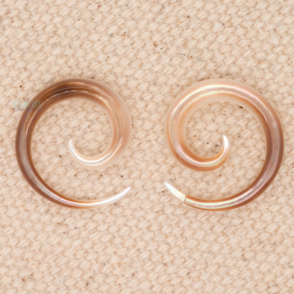 Mother of Pearl Spirals - (10 ga.)