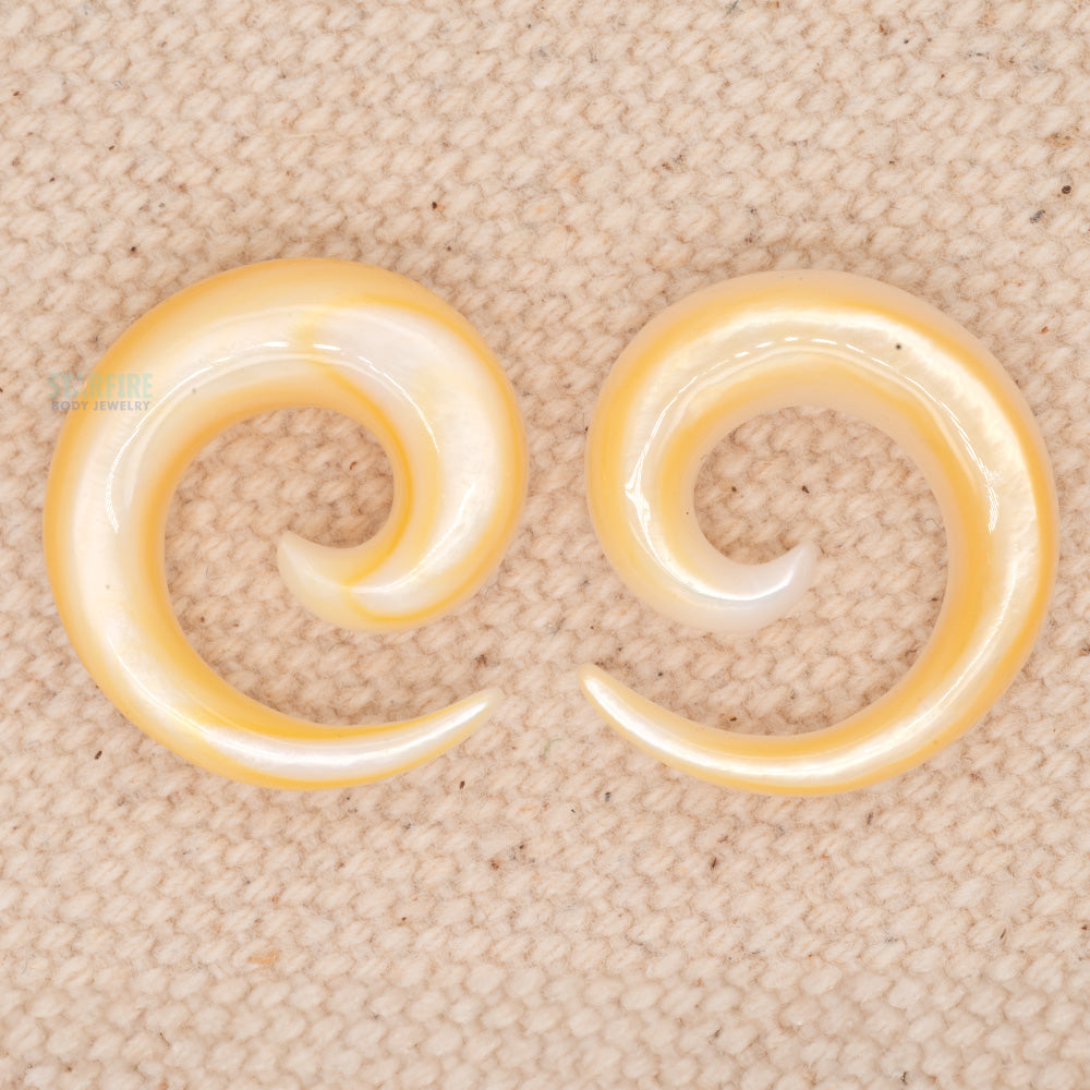 Mother of Pearl Spirals - (4 ga.)