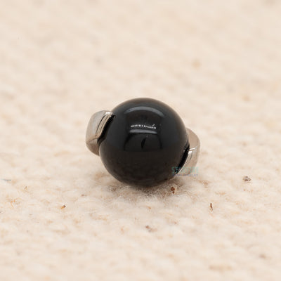 4mm 2 Prong Natural Stone Ball Threaded End - BO – Black Onyx