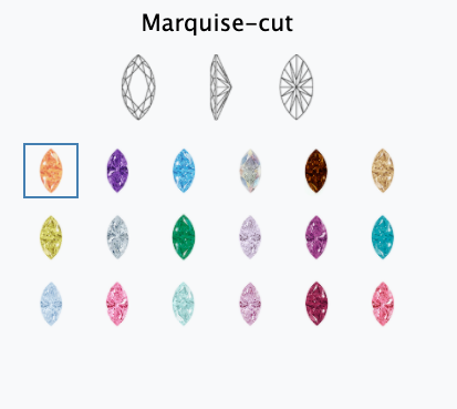 Marquise Eyelets with Brilliant-Cut Gems - Periwinkle