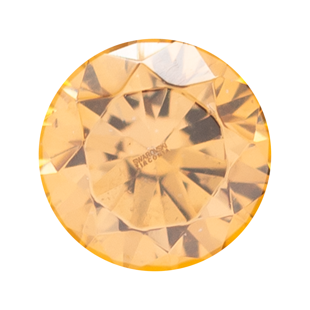 Single Gem BIG BLING Plugs ( Eyelets ) with Brilliant-Cut Gem - Amber Yellow