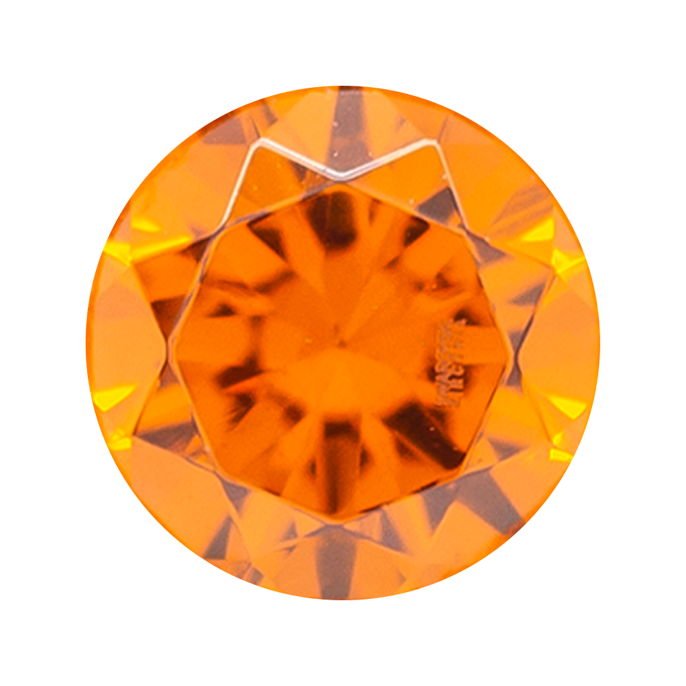 Single Gem Teardrop Eyelets with Brilliant-Cut Gem - Tangerine