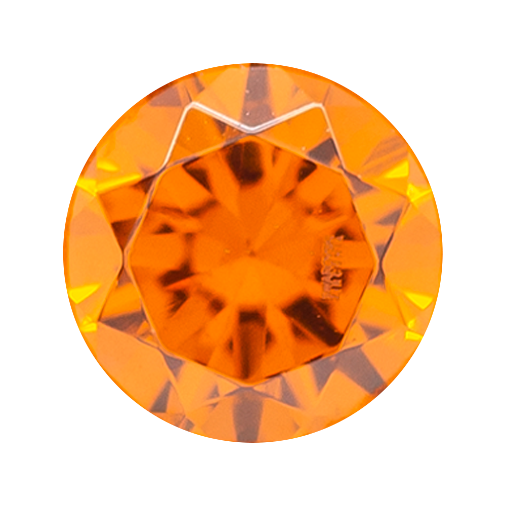 Single Gem BIG BLING Plugs ( Eyelets ) with Brilliant-Cut Gem - Tangerine