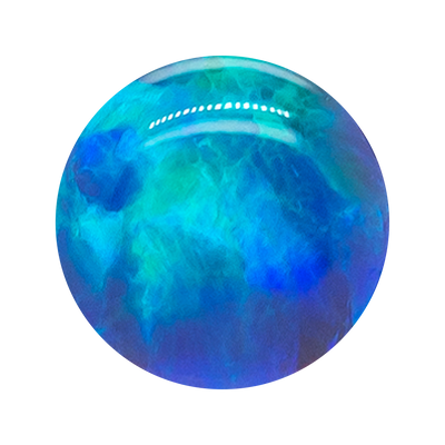 Single Gem Plugs ( Eyelets ) with Opal Cabochon - Blue Green Opal