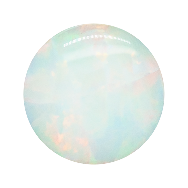 Single Gem Plugs ( Eyelets ) with Opal Cabochon - White Opal