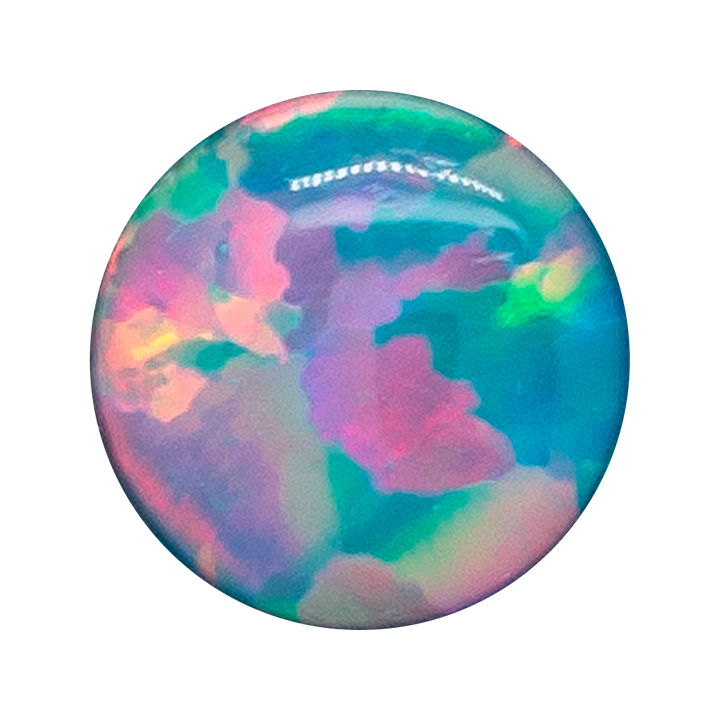 Single Gem Plugs ( Eyelets ) with Opal Cabochon - Teal Opal