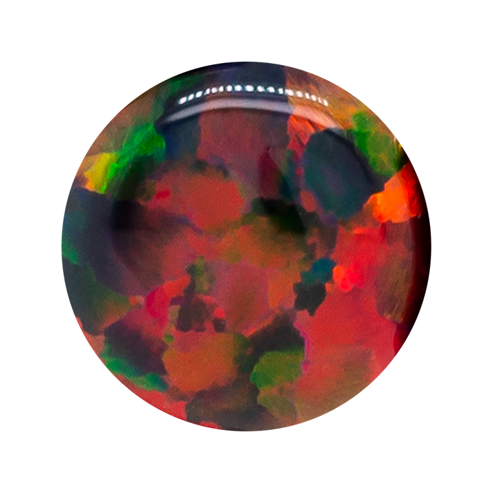 Single Gem Plugs ( Eyelets ) with Opal Cabochon - Red Opal