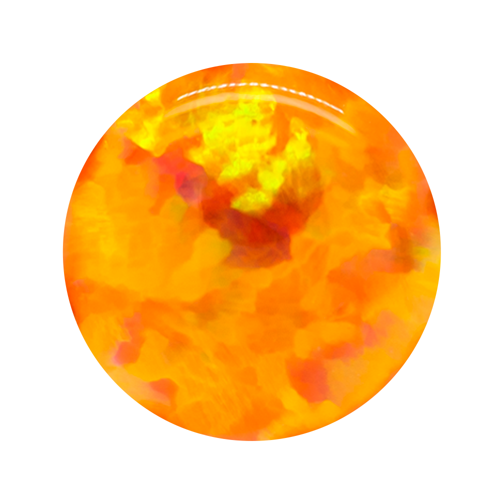 Single Gem Plugs ( Eyelets ) with Opal Cabochon - Orange Opal