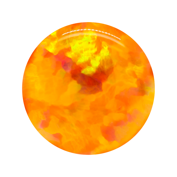 Single Gem Plugs ( Eyelets ) with Opal Cabochon - Orange Opal