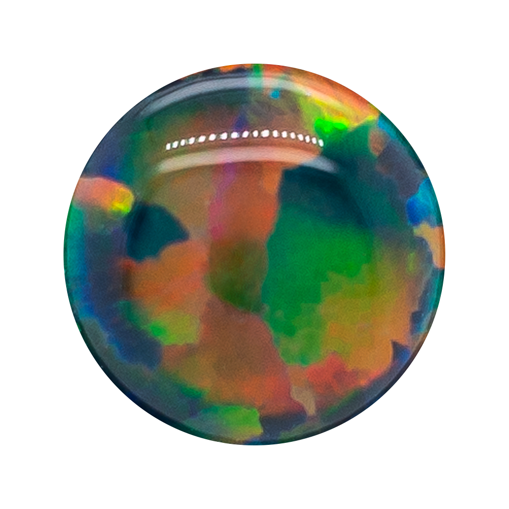 Single Gem Plugs ( Eyelets ) with Opal Cabochon - Black Opal