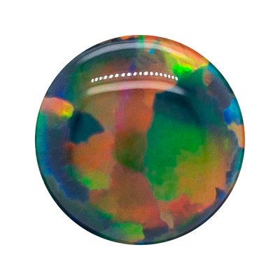Single Gem Plugs ( Eyelets ) with Opal Cabochon - Black Opal