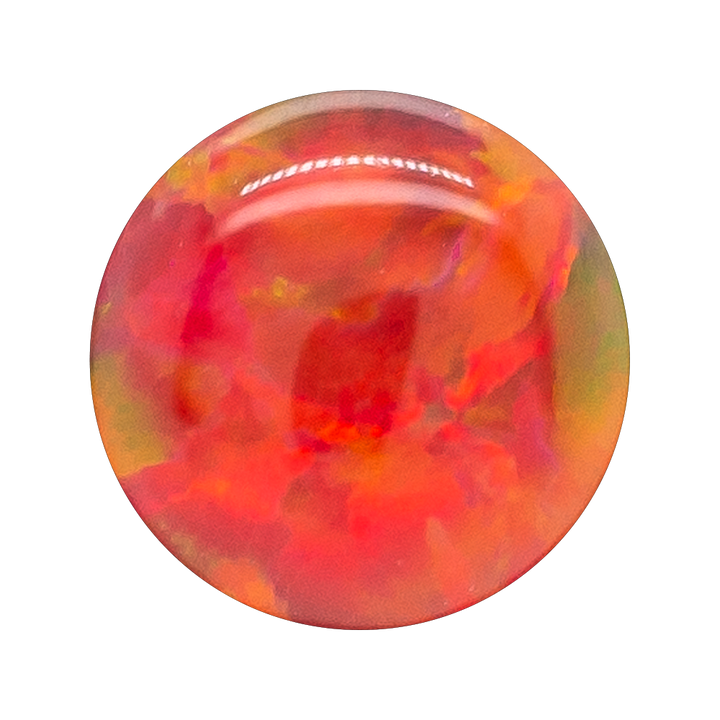 Single Gem Plugs ( Eyelets ) with Opal Cabochon - Bold Red Opal