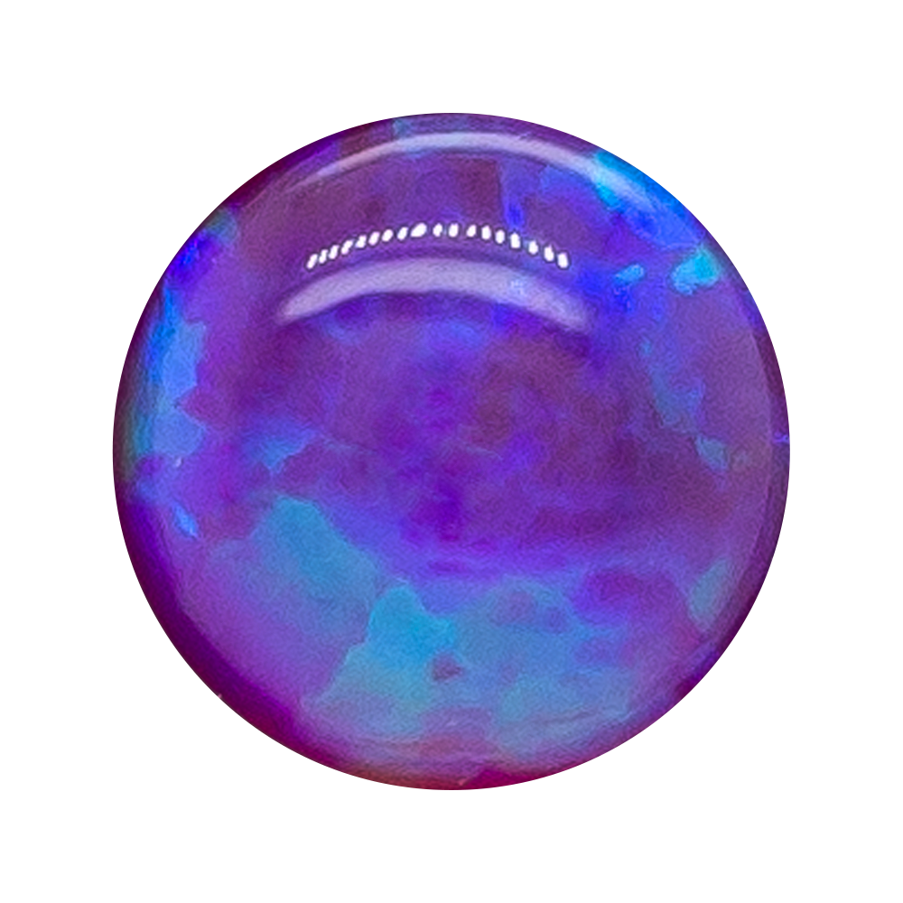 Single Gem Plugs ( Eyelets ) with Opal Cabochon - Purple Opal